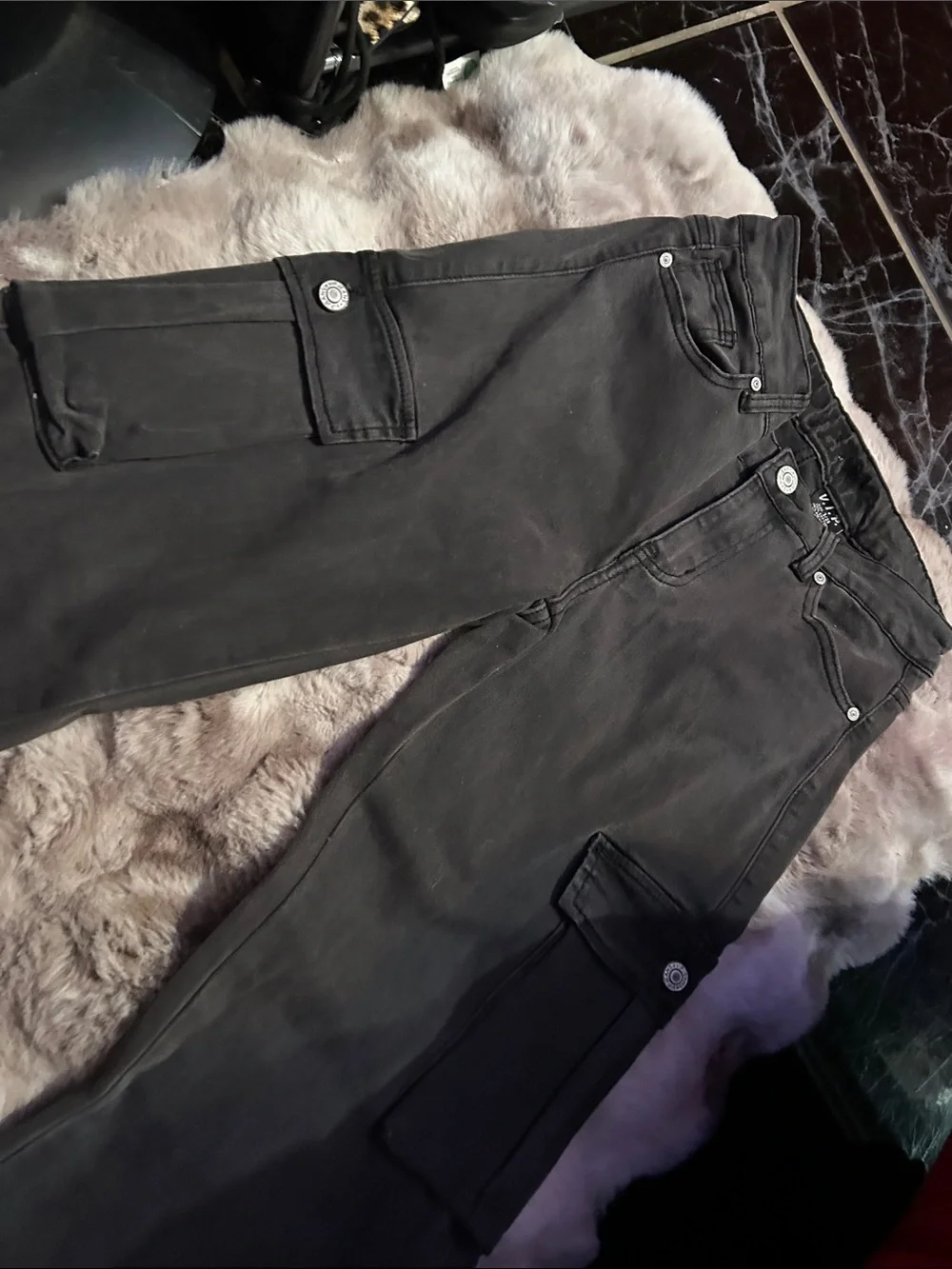 V.I.P Black Cargo Women’s Jeans with Utility Pockets